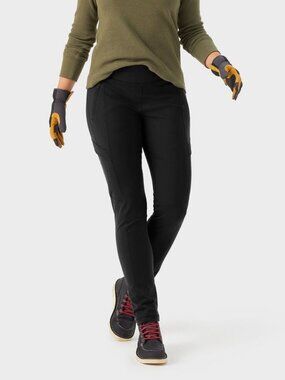 Duluth Trading NoGA Namastash Slim Leg Pants Women's L x 31 Black Cargo UPF 40